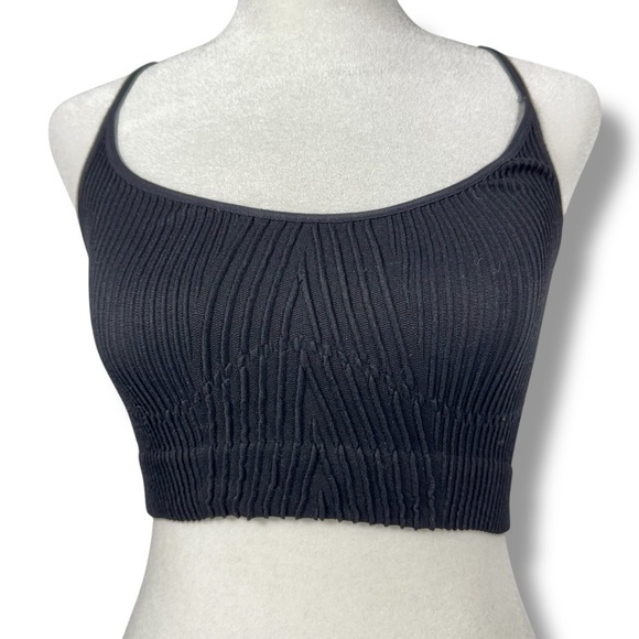 Free People Kick Back Ribbed Seamless Cami Bra Bralette, Black, Size XS/S - Picture 4 of 12